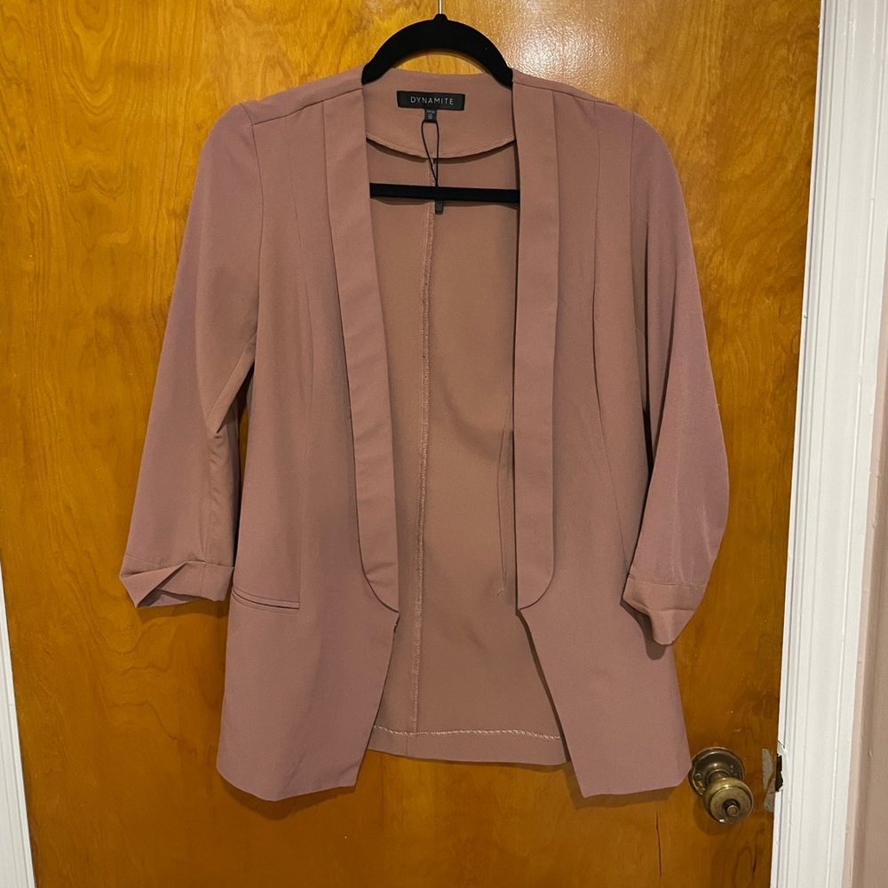 Dynamite Pink Open-Front Blazer Jacket